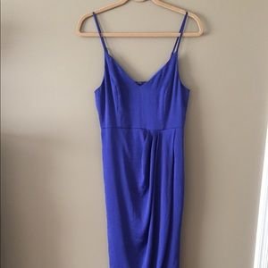 Express High-low cobalt blue spaghettistrap dress